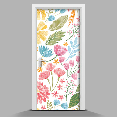 Nálepka na dveře Malované květiny