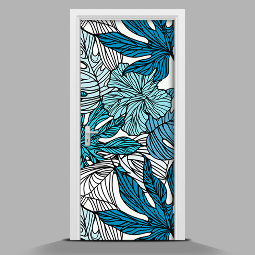 Samolepící tapeta na dveře Modré květiny