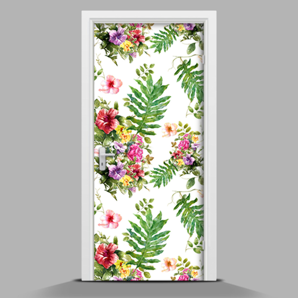 Samolepící tapeta na dveře Květinový vzor
