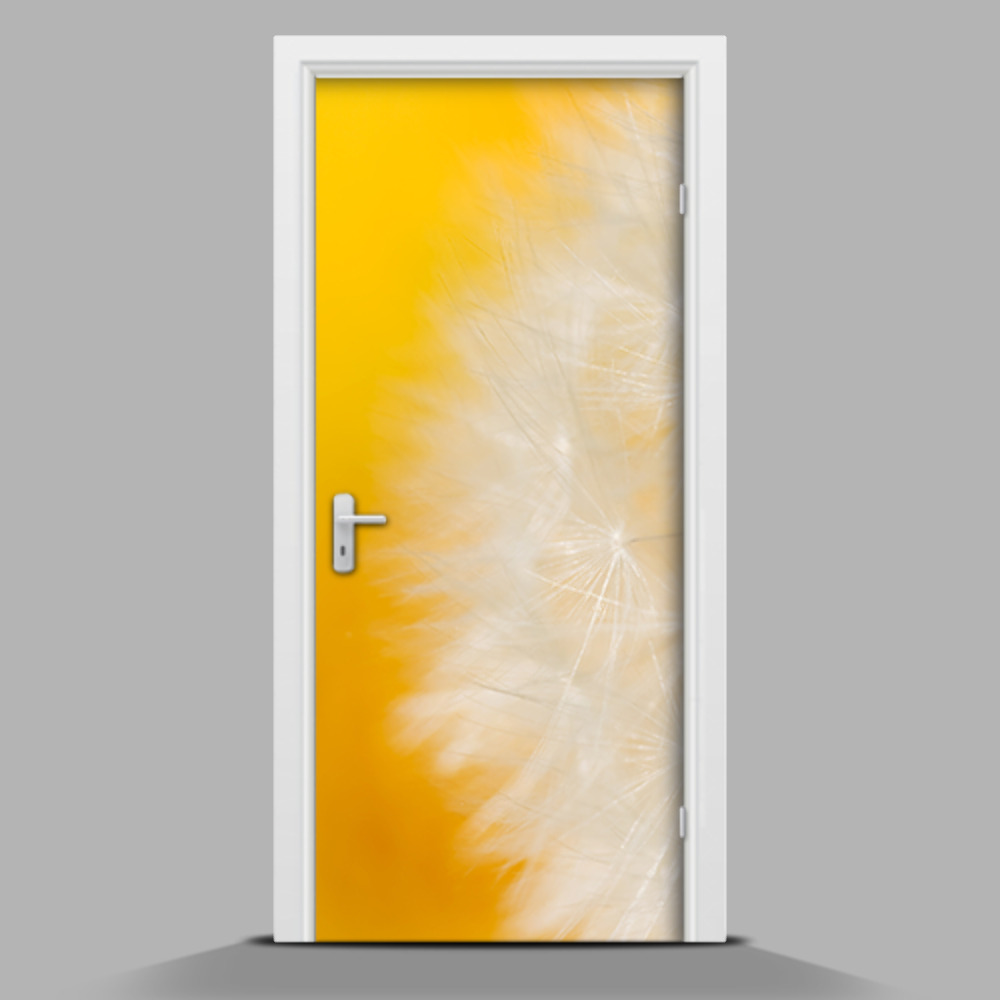 Samolepící nálepka na dveře Pampeliška na žlutém pozadí