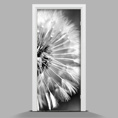 Samolepící nálepka na dveře Černo-bílé pampelišky
