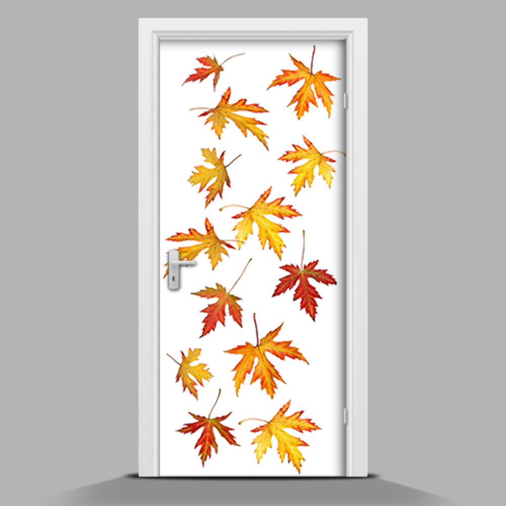Samolepící nálepka na dveře Podzimní listí