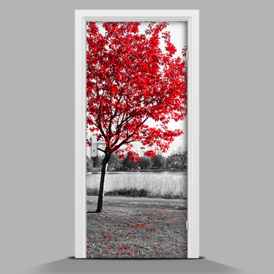 Nálepka fototapeta na dveře Červený strom