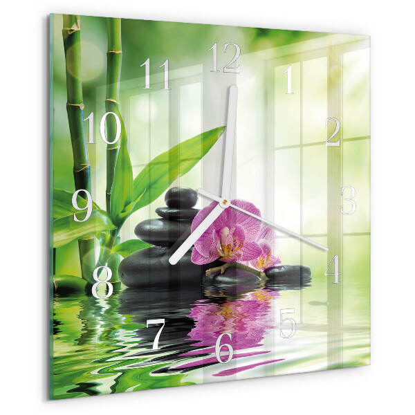Skleněné hodiny Lázeňská orchidej