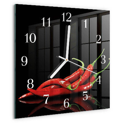 Skleněné hodiny Chilli papričky