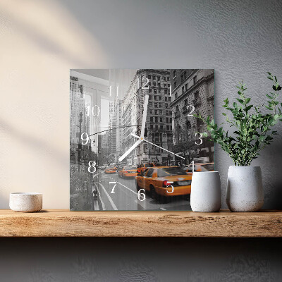 Skleněné hodiny Newyorské taxi