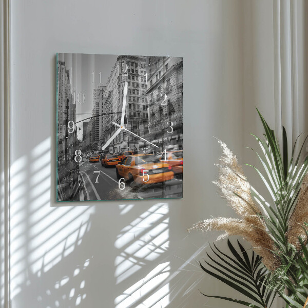 Skleněné hodiny Newyorské taxi