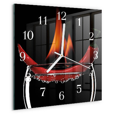 Skleněné hodiny Chilli Fire