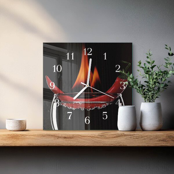 Skleněné hodiny Chilli Fire