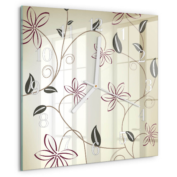 Skleněné hodiny Květinové umění