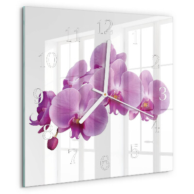 Skleněné hodiny Orchidej