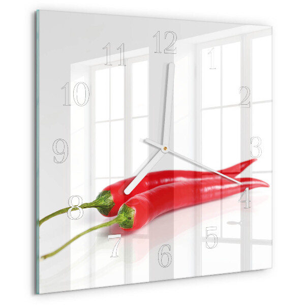 Skleněné hodiny Chilli papričky