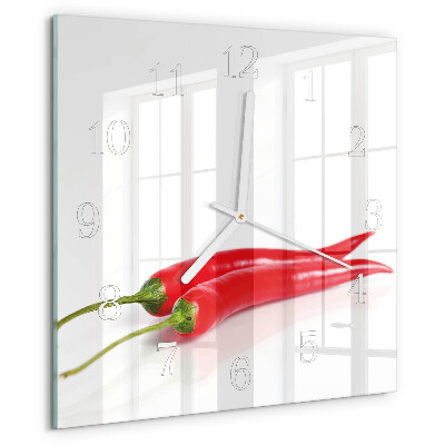 Skleněné hodiny Chilli papričky