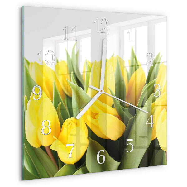 Skleněné hodiny Tulipánové květy