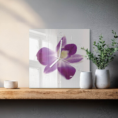 Skleněné hodiny Květina orchideje