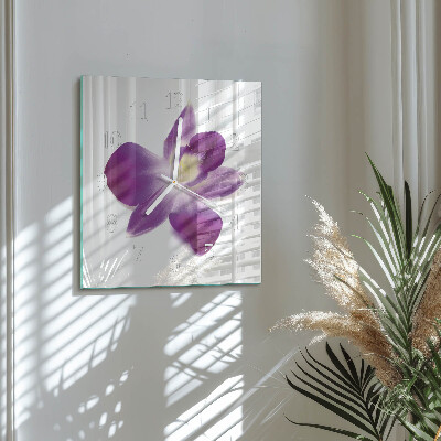 Skleněné hodiny Květina orchideje