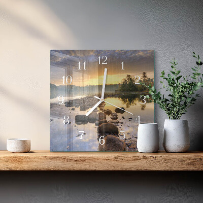 Skleněné hodiny Jezero Natura