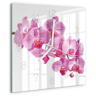 Skleněné hodiny Orchidej