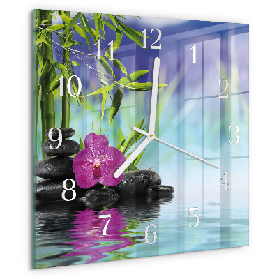 Skleněné hodiny Lázeňská orchidej