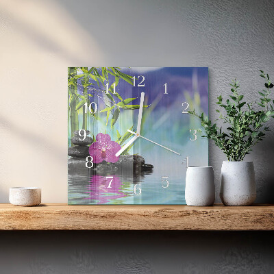 Skleněné hodiny Lázeňská orchidej