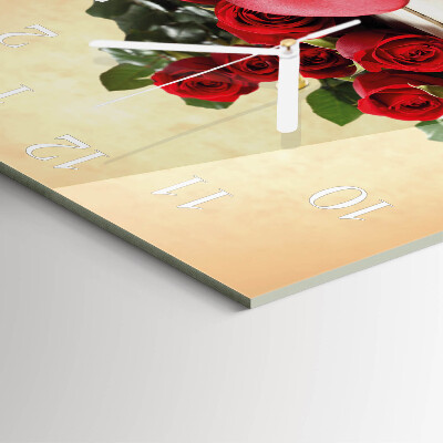 Skleněné hodiny Růže
