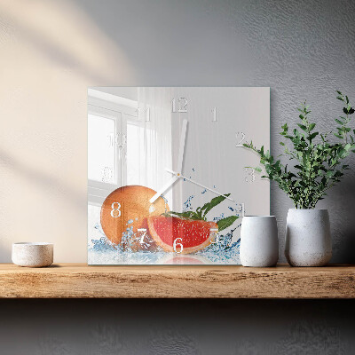 Skleněné hodiny Grapefruit