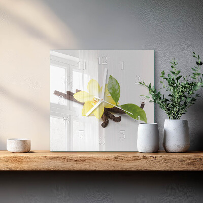 Skleněné hodiny Vanilková orchidej