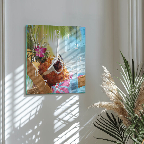 Skleněné hodiny Ananas