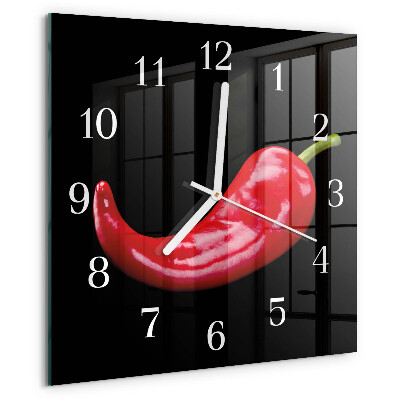 Skleněné hodiny Chilli papričky