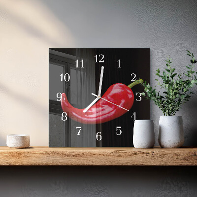 Skleněné hodiny Chilli papričky