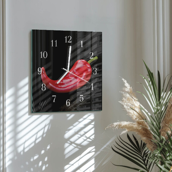 Skleněné hodiny Chilli papričky