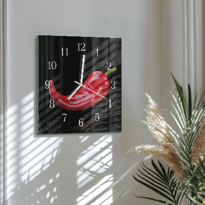 Skleněné hodiny Chilli papričky