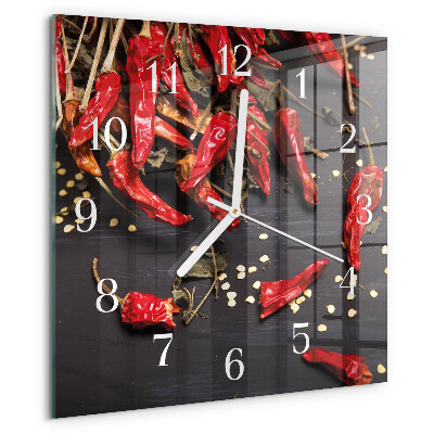 Skleněné hodiny Chilli papričky