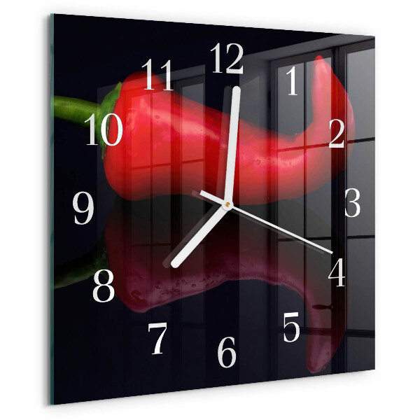 Skleněné hodiny Chilli papričky