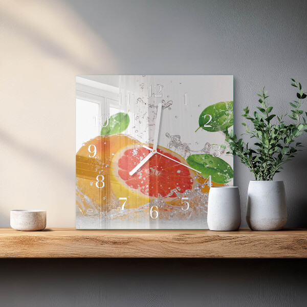 Skleněné hodiny Grapefruit