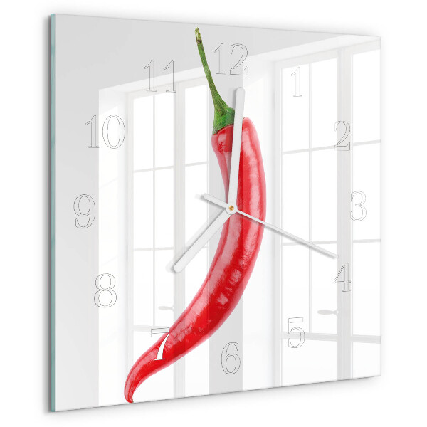 Skleněné hodiny Chilli paprička