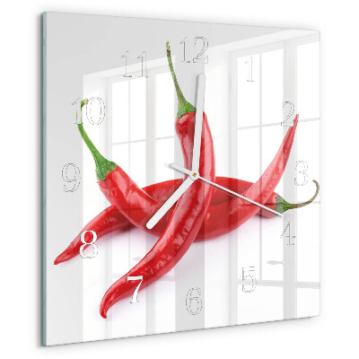 Skleněné hodiny Chilli papričky