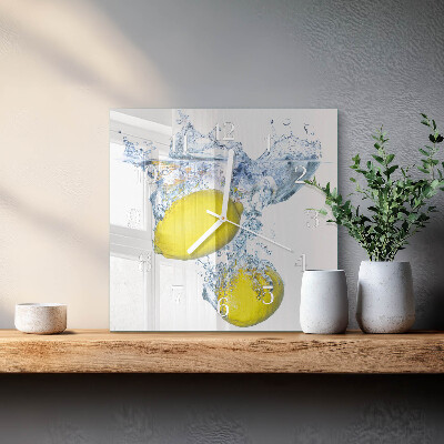 Skleněné hodiny Citrony ve vodě