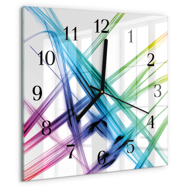 Skleněné hodiny na stěnu Abstrakce
