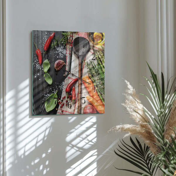 Skleněné hodiny na stěnu Koření