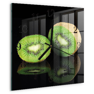 Skleněné hodiny na stěnu Kiwi