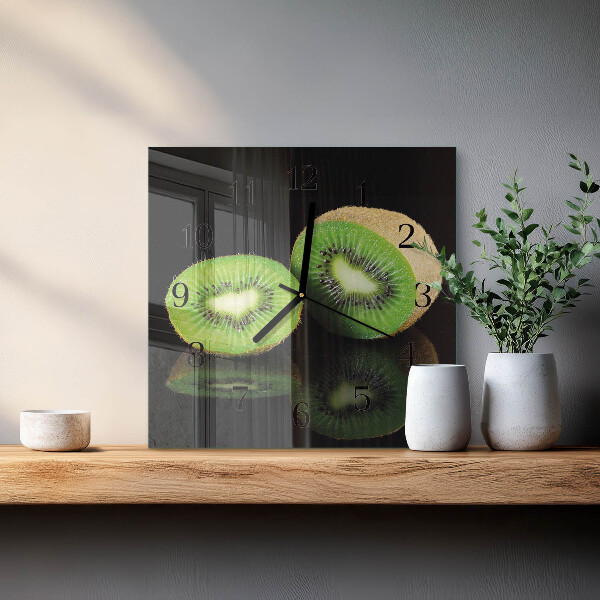 Skleněné hodiny na stěnu Kiwi