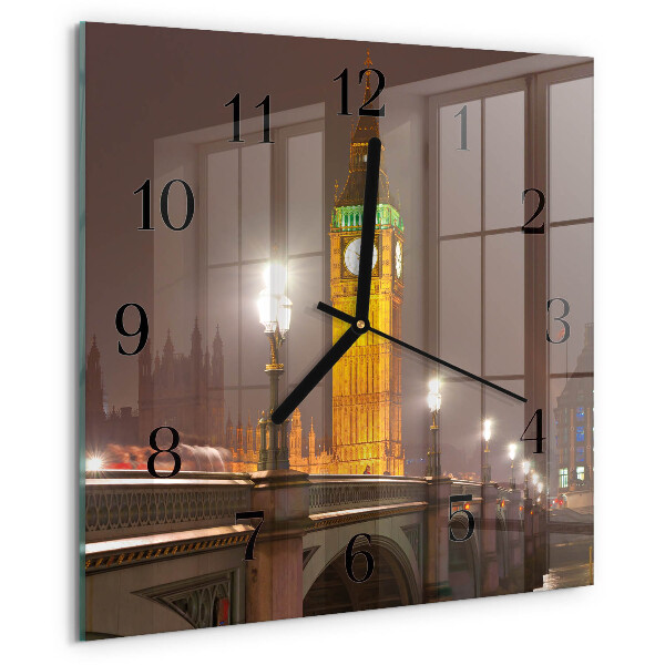 Skleněné hodiny na stěnu Big Ben