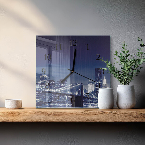 Skleněné hodiny na stěnu Horizont