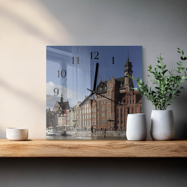 Skleněné hodiny na stěnu Gdaňsk