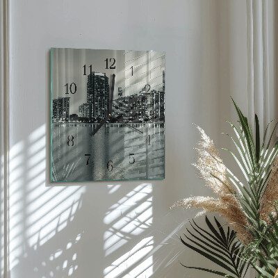 Skleněné hodiny na stěnu Horizont