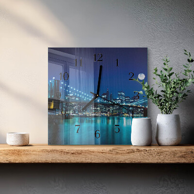 Skleněné hodiny na stěnu Noc na obzoru