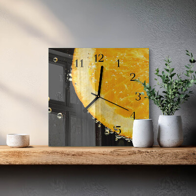 Skleněné hodiny na stěnu Citronová
