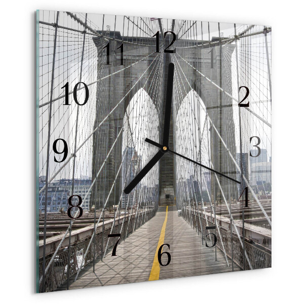 Skleněné hodiny na stěnu Brooklynský most