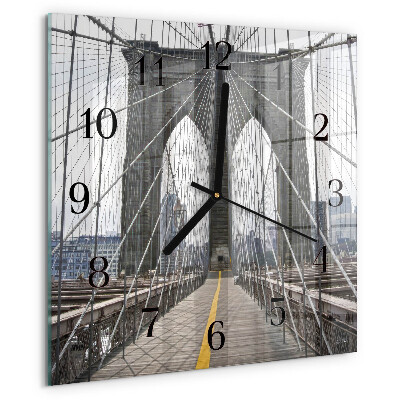 Skleněné hodiny na stěnu Brooklynský most